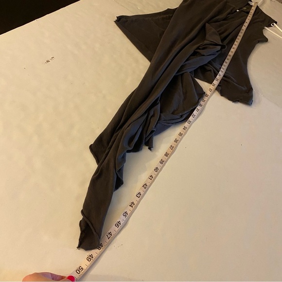 Enza Costa Draped Jersey Wrap Vest Cardigan Womens Size Medium Dark Gray Taupe - Picture 9 of 9